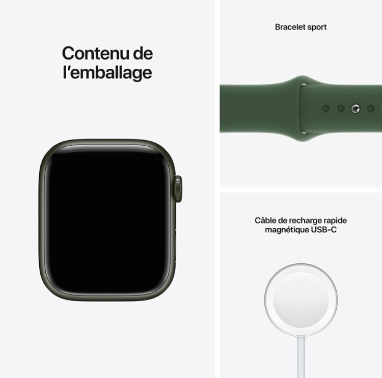 (New Open Box) Apple Watch Series 7 (GPS) 41mm or 45mm New Clover Green with Clover Green Sport Watch Band (Model A2474) - Super Savings Technologies Co.,LTD (New Open Box) Apple Watch Series 7 (GPS) 41mm or 45mm New Clover Green with Clover Green Sport Watch Band (Model A2474) - Super Savings Technologies Co.,LTD